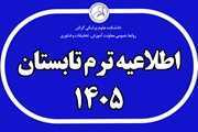  فراخوان برگزاری ترم تابستان 1404